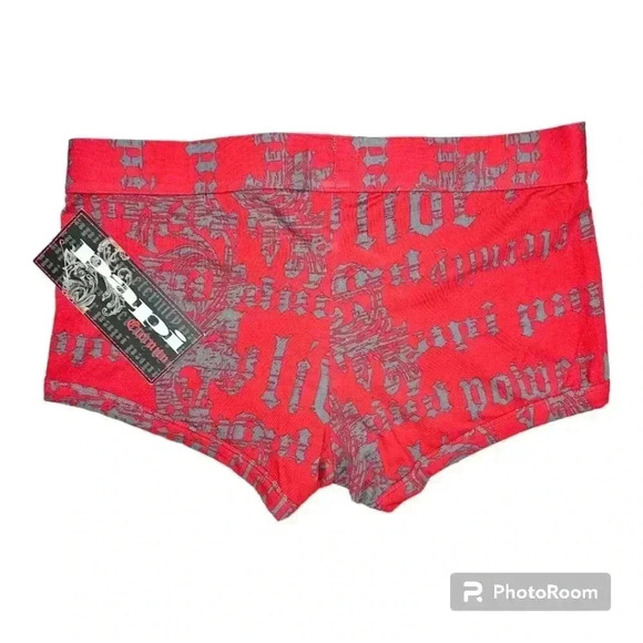 PAPI ETERNITY COTTON BLEND BRAZILLIAN BRIEFS RED/ GREY PATTERN #980555 LARGE NWT - Picture 2 of 6